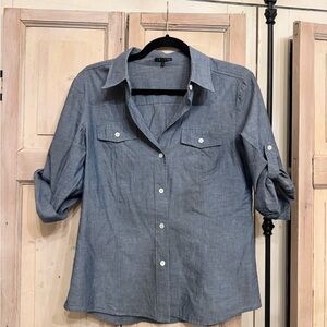 Theory Chambray Button-Up Shirt